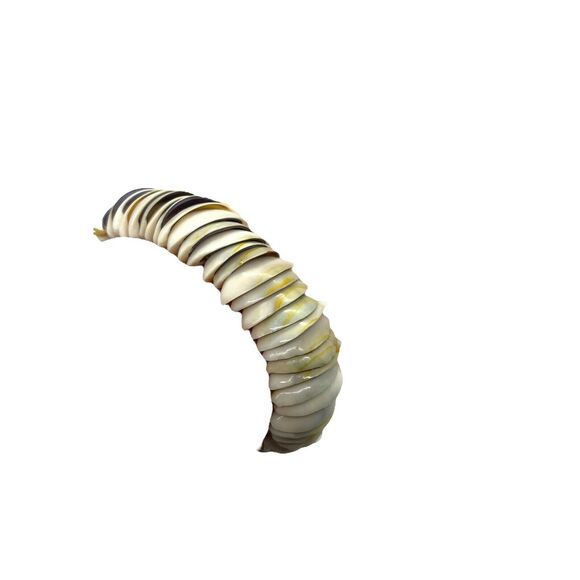 bundled Womens White Beach Adjustable Chunky Stretch Half Shell Bracelet 2.5"X1" - Picture 8 of 11